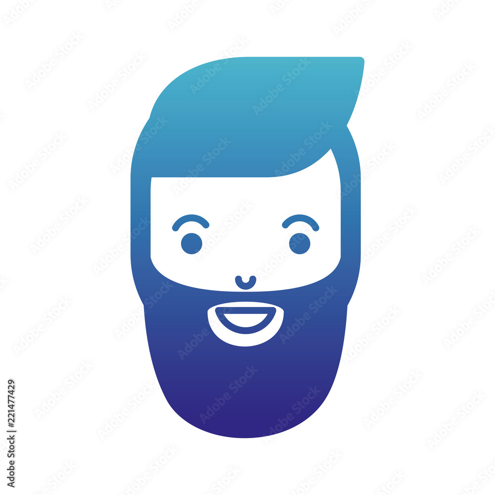 young man head with beard avatar character young man head with beard avatar character