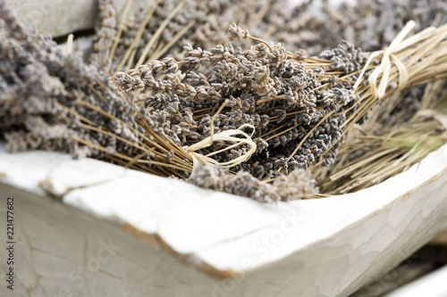 Fototapeta Naklejka Na Ścianę i Meble -  Dried lavender in wood tub, Tihany ( Hungary )