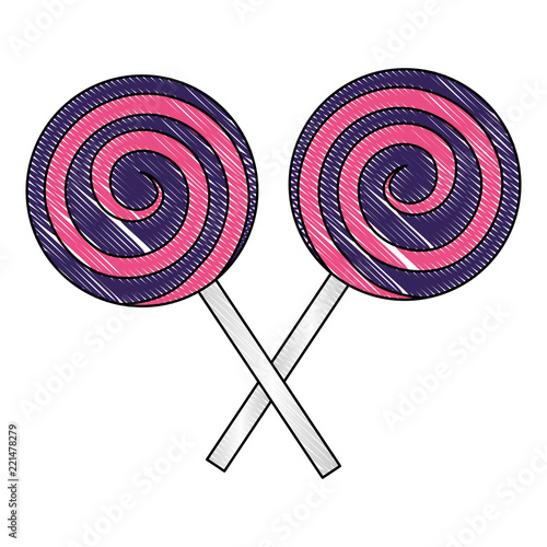 crossed spiral lollipops sweet candy
