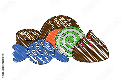 sweet candies chocolate bon bons caramels