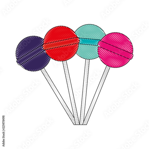 collection sweet candies lollipops many flavors