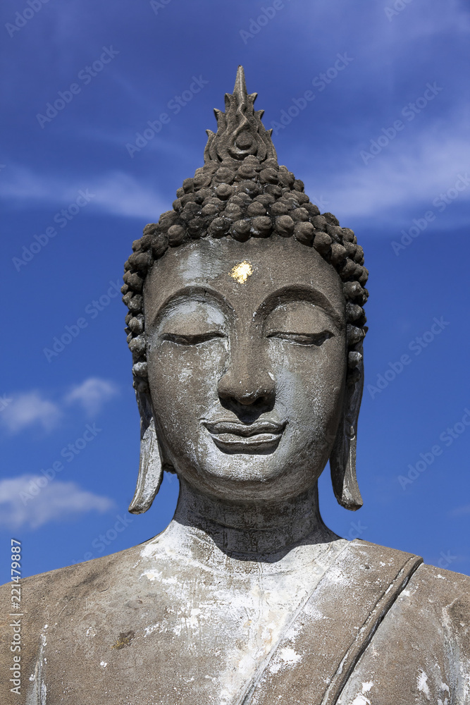Buddha statue smile face at Wat Yai-Chai-Mongkol  Ayutthaya