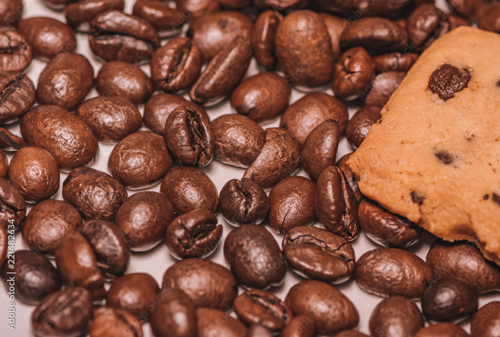 Naklejka premium coffee beans background