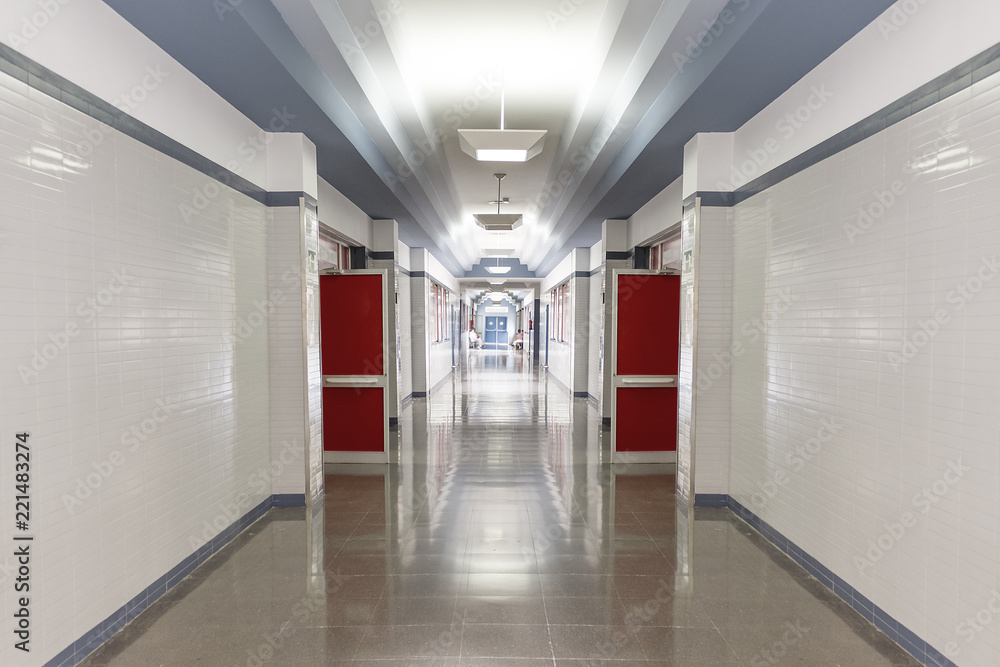 white hospital corridor, clean and hygienic space white hospital corridor, clean and hygienic space