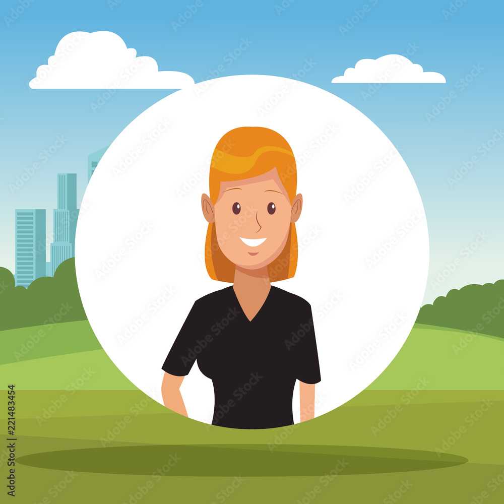 Fototapeta premium Young woman at park