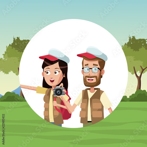 Young tourists couple