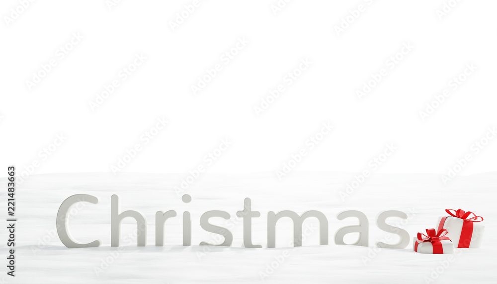 christmas snow with christmas presents 3d-illustration christmas snow with christmas presents 3d-illustration