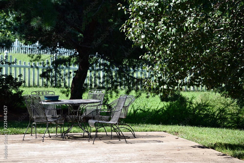 wrought iron chairs and table to relax at backyard outdoor patio wrought iron chairs and table to relax at backyard outdoor patio