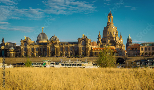 Canvas Print Stadtsiluette Dresden Sommersonne