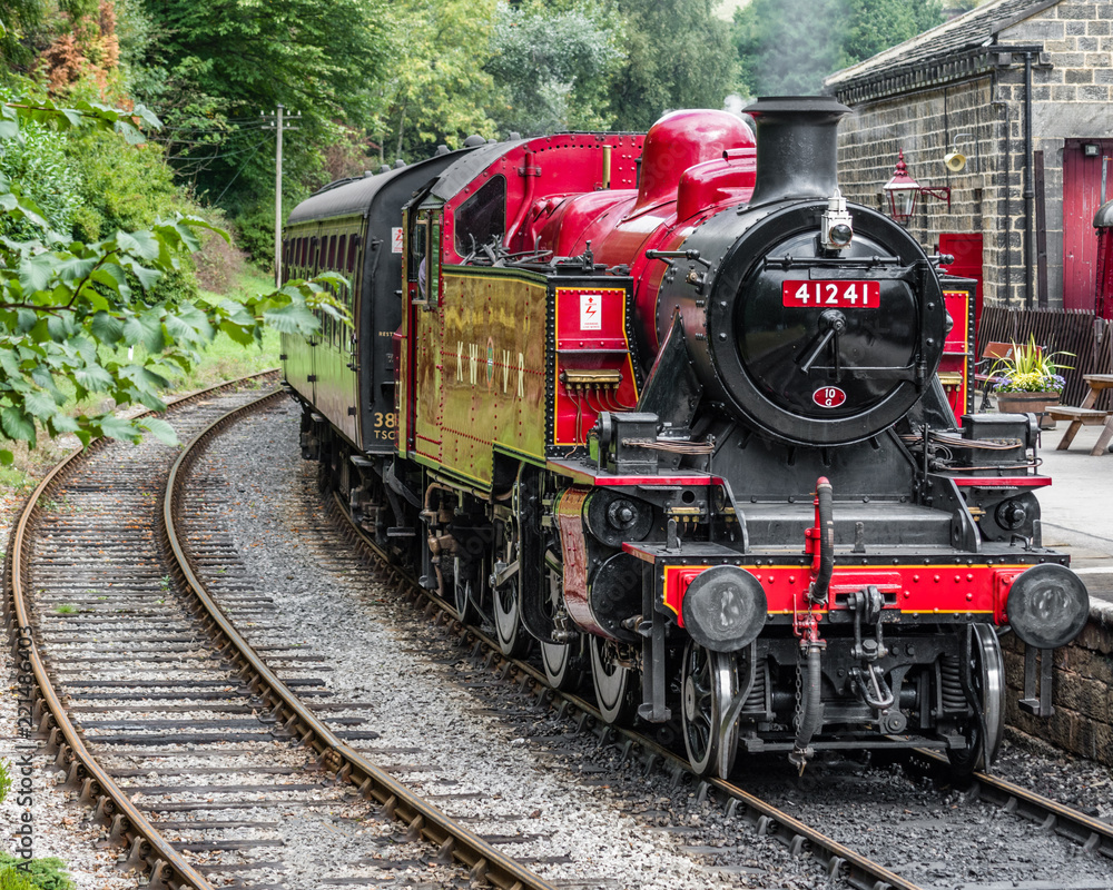Naklejka premium Old Red Steam Train