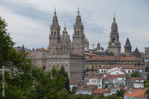 Catedral de Santiago de Compostela vista desde el Paseo da Ferradura. Galicia  Spain.