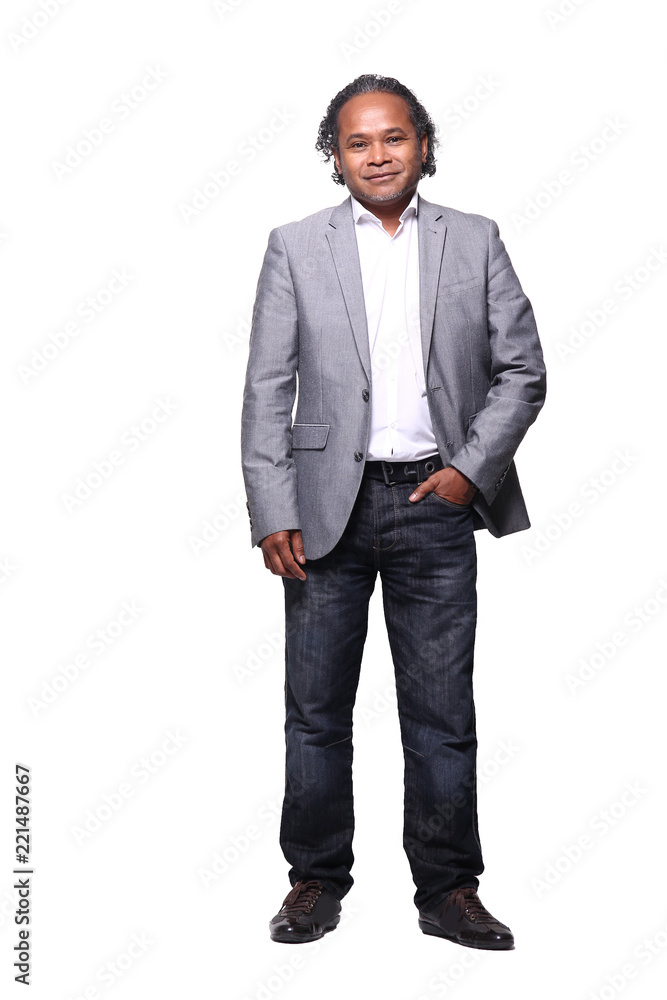 Full body mixed race man