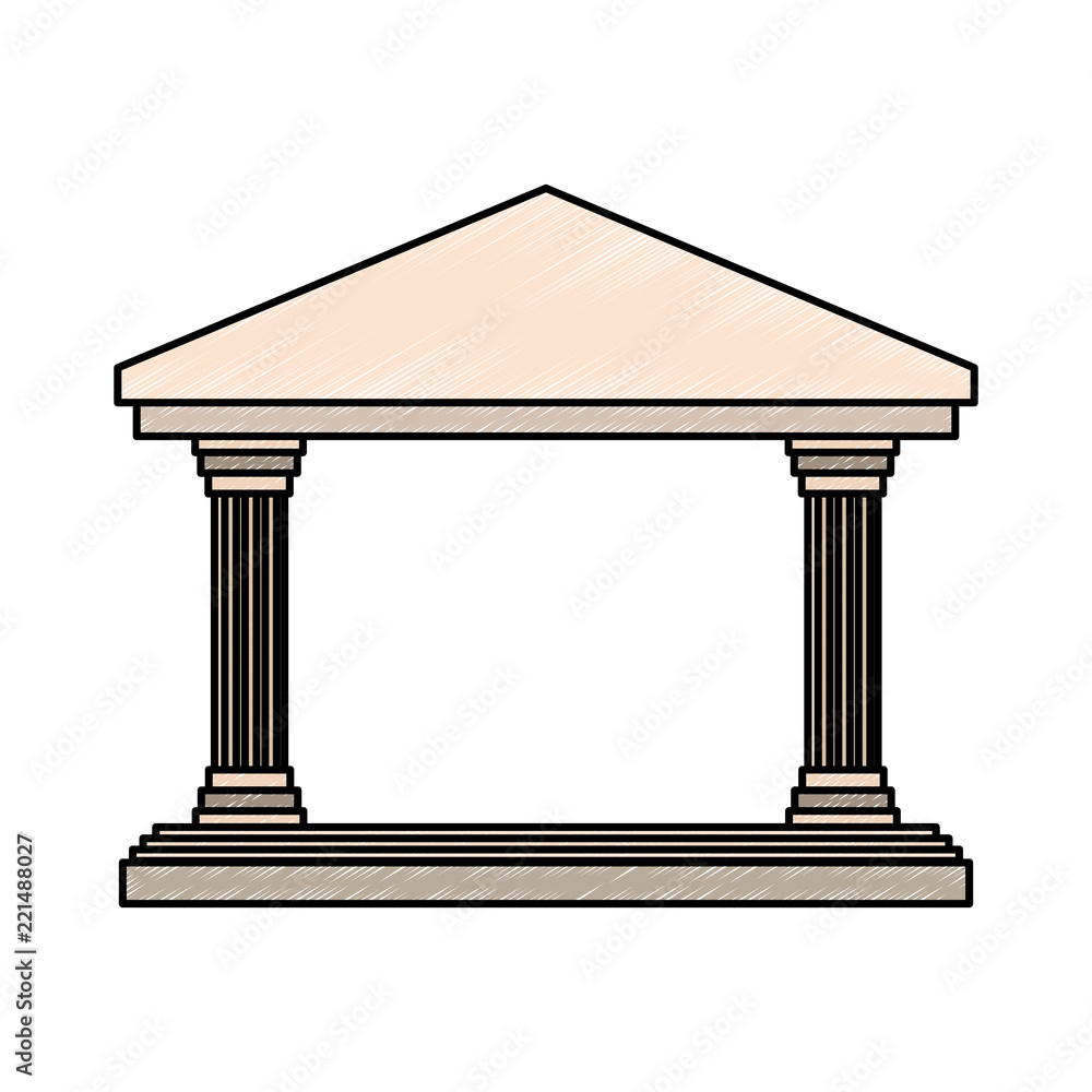 Obraz premium Bank building symbol scribble