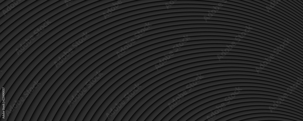 Black geometric textured background. Abstract rounded pattern.
