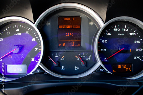 car dashboard closeup