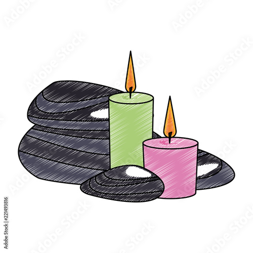 Spa aromatheraphy candle scribble