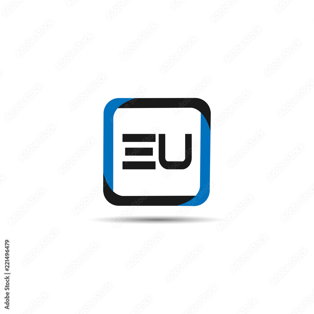Initial Letter EU Logo Template Design