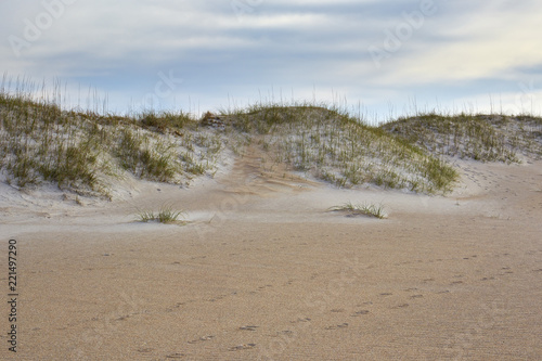 Fototapeta Naklejka Na Ścianę i Meble -  Sand Dunes at Fort Macon State Park, located on North Carolina's Crystal Coast