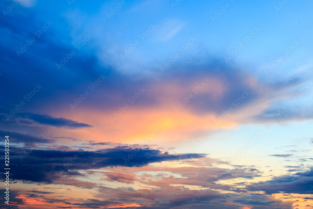 beautiful colorful sky and cloud in twilight time background - obrazy, fototapety, plakaty 