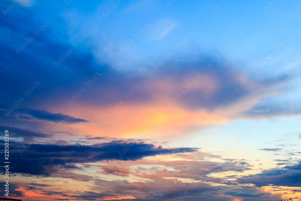 beautiful colorful sky and cloud in twilight time background - obrazy, fototapety, plakaty 
