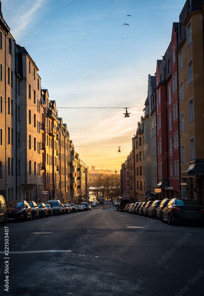 View down the street Stockholm