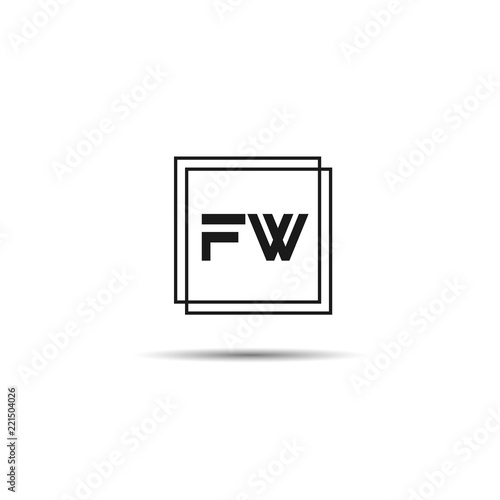 Initial Letter FW Logo Template Design