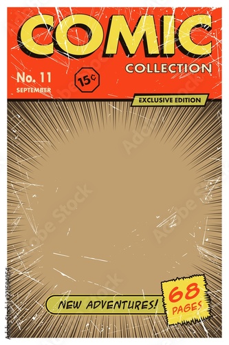Comic book cover style vintage. Vector illustration.