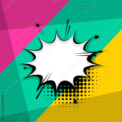Pop art comic text speech bubble