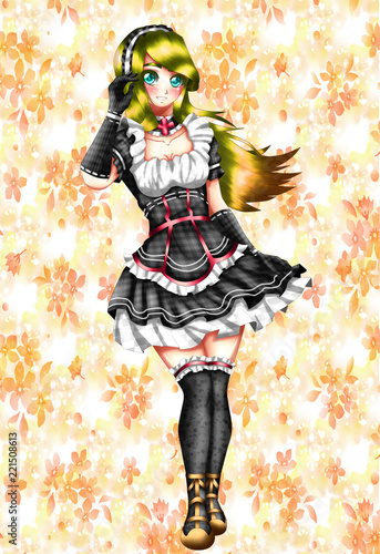 Eliette, she is an animated style maid of the beautiful colors. photo