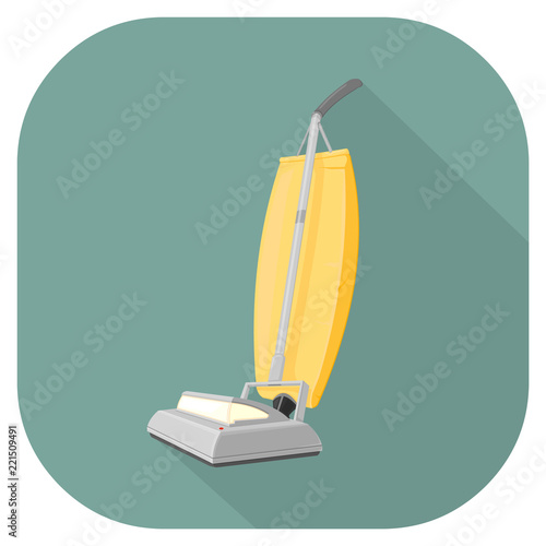 Flat Icon Retro Vacuum Cleaner.
Household cleaning vintage retro technology.