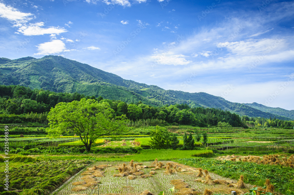 Countryside and mountains scenery in autumn Countryside and mountains scenery in autumn
