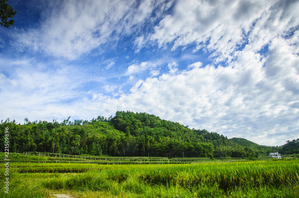 Countryside and mountains scenery in autumn Countryside and mountains scenery in autumn