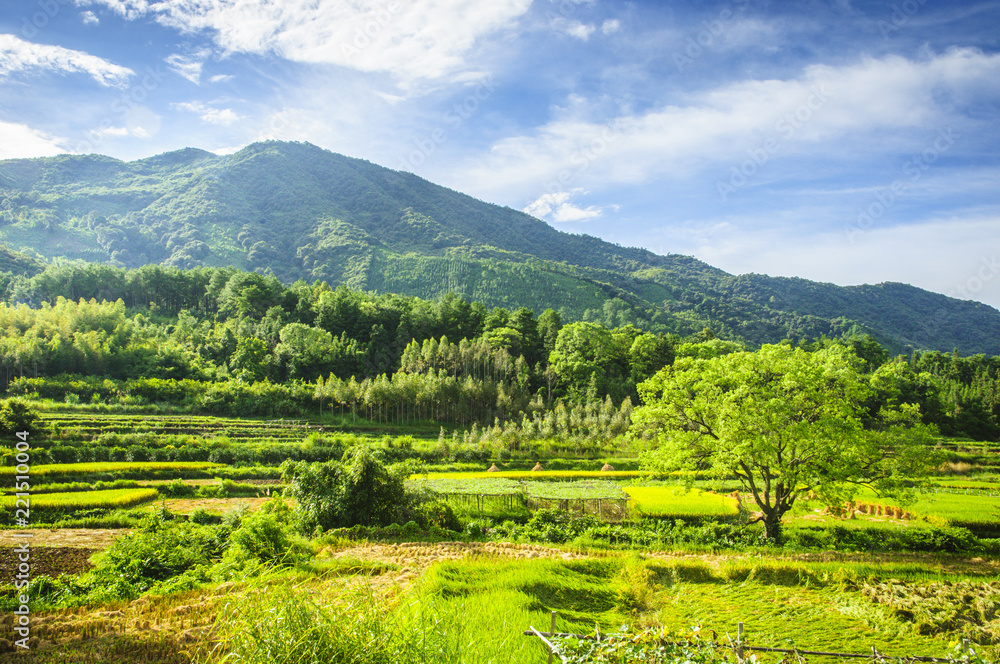 Countryside and mountains scenery in autumn Countryside and mountains scenery in autumn