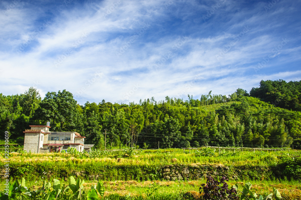 Countryside and mountains scenery in autumn Countryside and mountains scenery in autumn