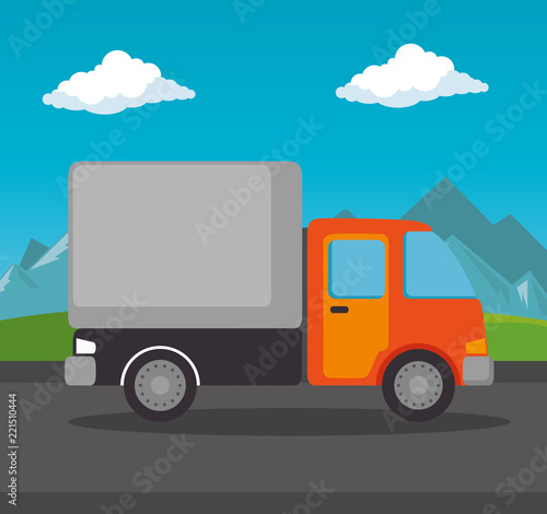 delivery service truck isolated icon