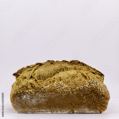 Homemade wheath bread isolated photo