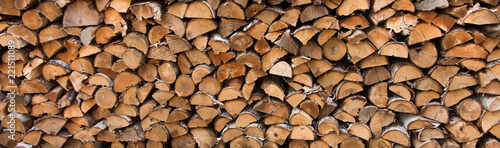 Wood Log Pile Banner