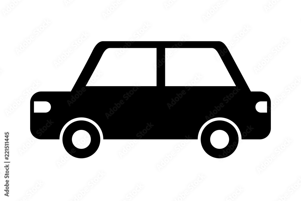 car sedan silhouette isolated icon