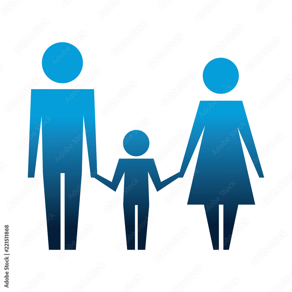 parents with son silhouette isolated icon parents with son silhouette isolated icon