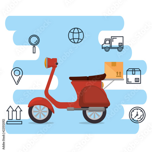 motorcycle delivery service icon
