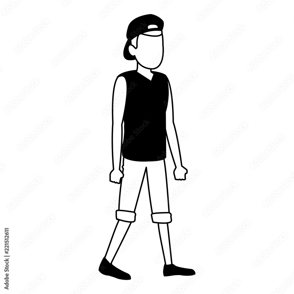 Young man faceless avatar in black and white Young man faceless avatar in black and white