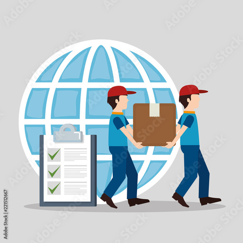 delivery worker with checklist character