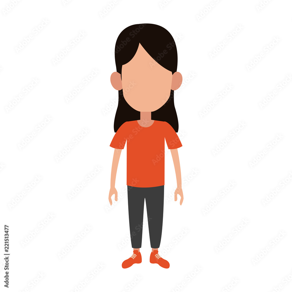 Girl faceless cartoon Girl faceless cartoon