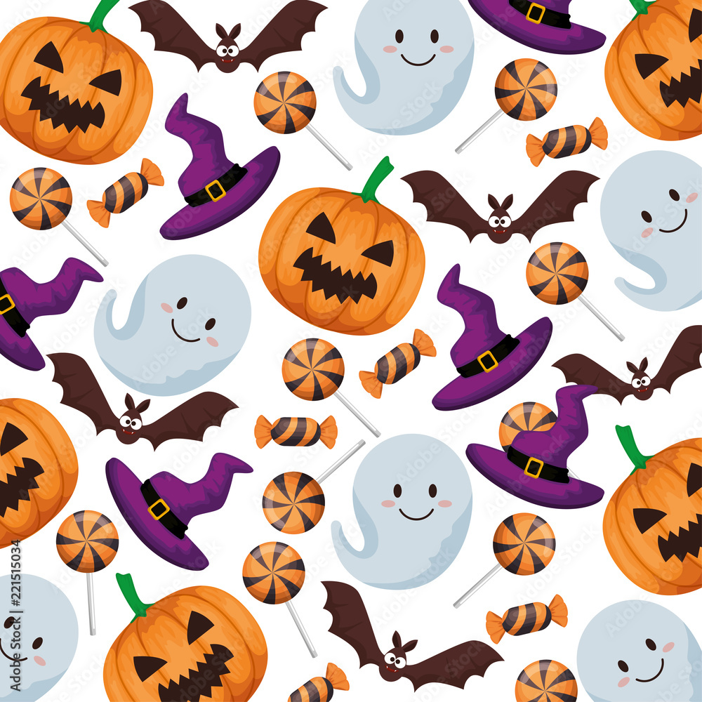 Fototapeta premium happy halloween pattern background