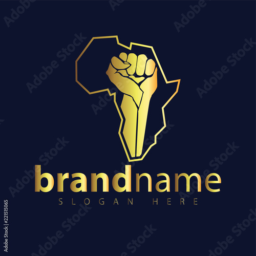 the fist of the African struggle map logo icon vector template