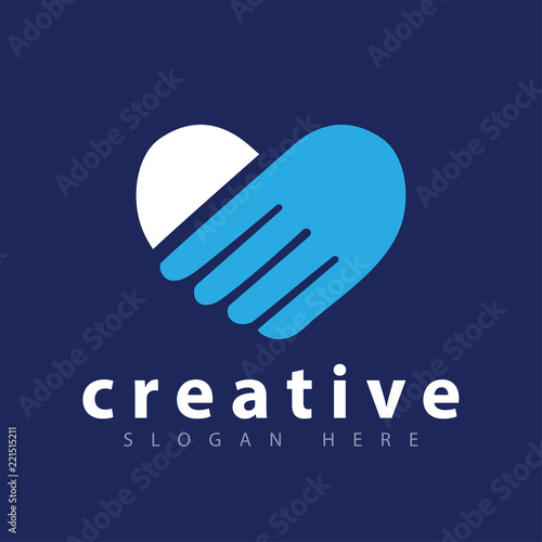 love Hand two logo icon vector template