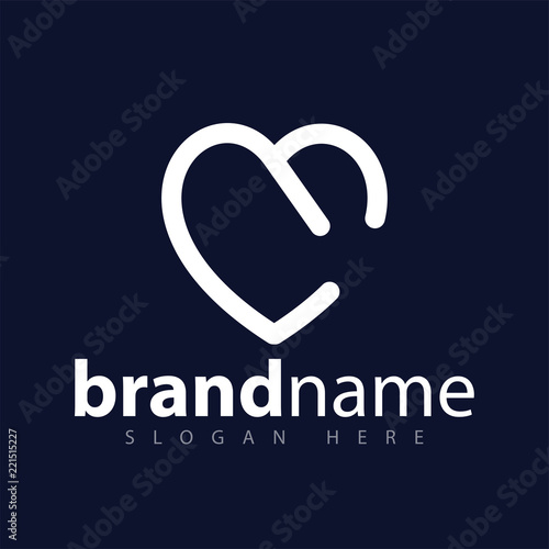 Love Line logo icon vector template