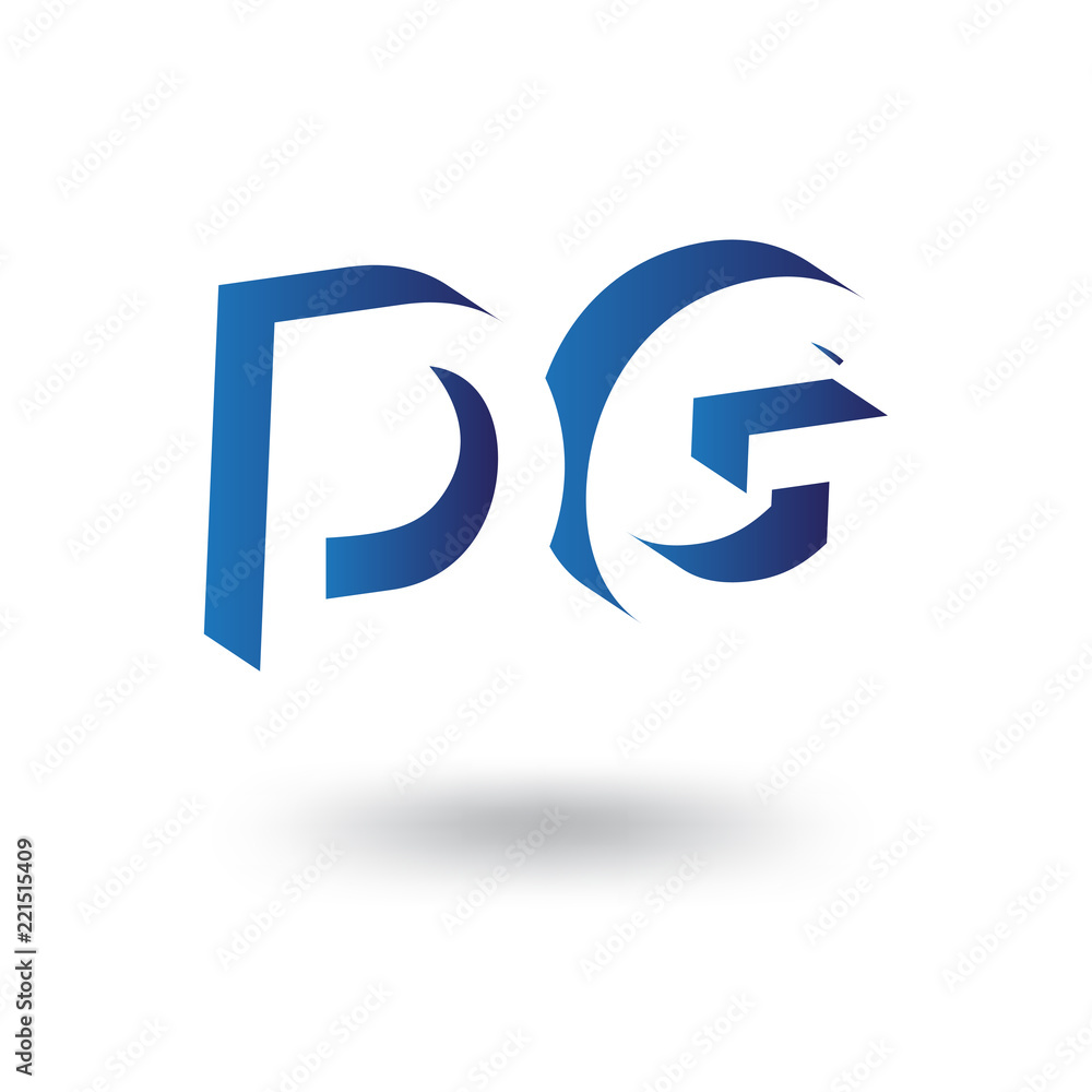 D G initial letter with negative space logo icon vector template