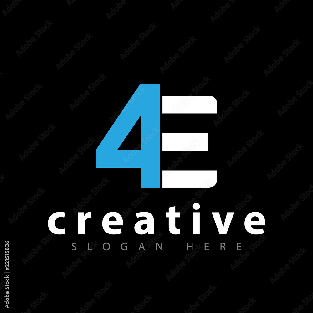 4 E initial letter logo icon vector template 4 E initial letter logo icon vector template