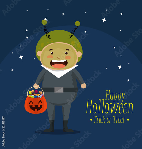 boy dressed up as a martian